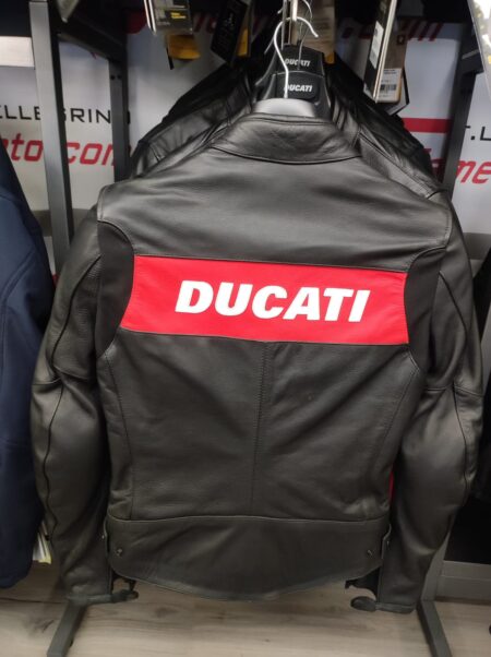 DUCATI DAINESE GIACCA IN PELLE NERA ROSSA